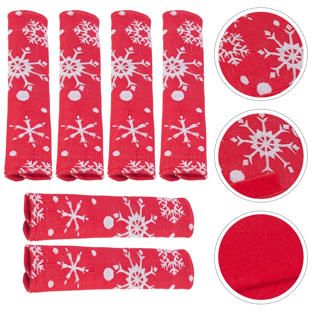 

6Pcs Door Handle Covers for Fridge Cloth Protector Waterproof Stain Resistant Festive Design Home Kitchen Decoration