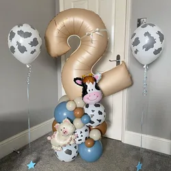 Zestaw 32 sztuk/partia Mini balonów z krową świnią 40 cali karmelowy balon z motywem Baby Shower materiały na przyjęcie urodzinowe