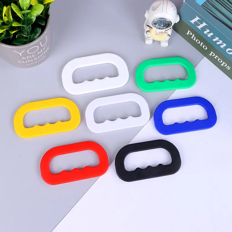 

100pcs Carrying Handle Grip Buckles for Corrugated Carton Milk Box Shipping Nut Rice Bag Plastic Ring Groove Heavy Duty