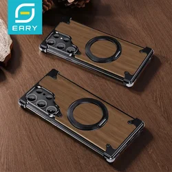 Eary for Samsung Galaxy S25 Ultra S24 Ultra Case with Magsafe Shockproof Protective Phone Cover Unique Wooden Case for Samsung