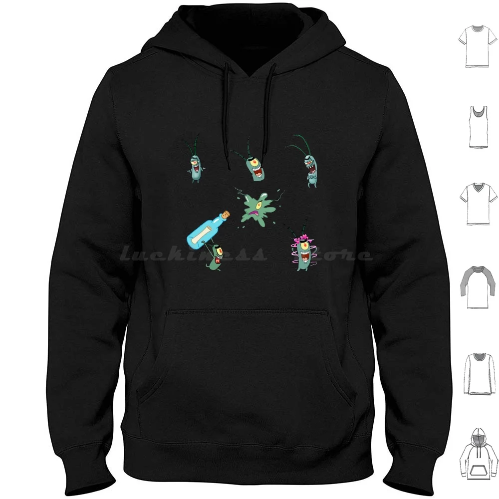 Sudadera con capucha de algodón de manga larga con diseño de Plankton divertido, meme de Plankton, patrón de Plankton, paquetes de Plankton