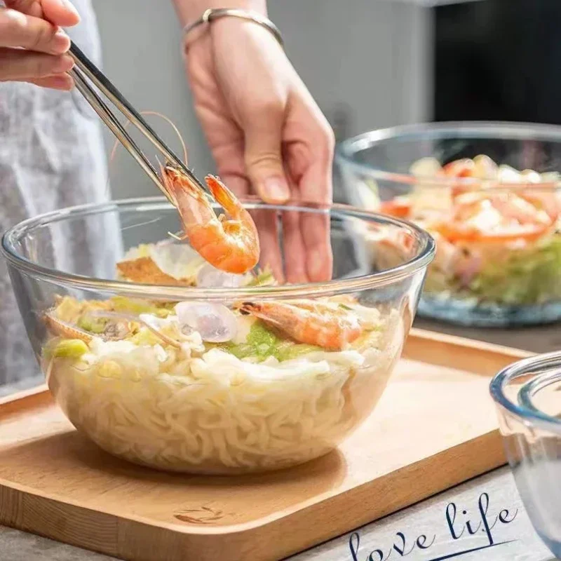 Glass Kitchen Aid Bowl Mixing Bowl Set Ice Cream Ball Bowls Deep Stainless Steel Baking Tools Gadgets Dining Bar Home Garden