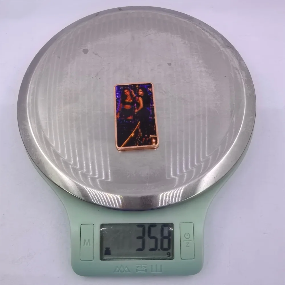 1 Oz .999 Fine Copper Bar Neon Night Duo Black Crop Top Long Dress City Skyline Warm Glow Colorized  Art Collectible Gift
