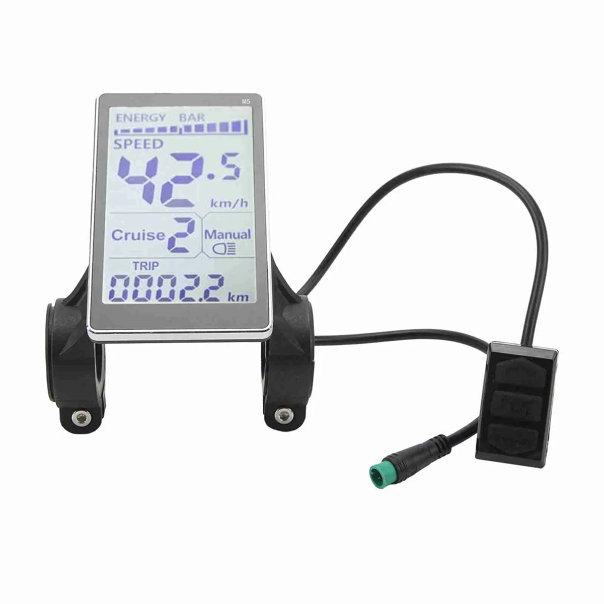 A07I Electric Bike LCD Meter 5 Pin 24V 36V 48V 60V Universal E Scooter M5 LCD Panel Screen for 31.8 22.2mm Electric Bikes