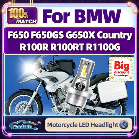 Roadsun For BMW F650 F650GS G650X Country R100R R100RT R1100G Motorcycle LED Headlight Bulbs Hi/Lo Motorbike Headlamp Ampoules