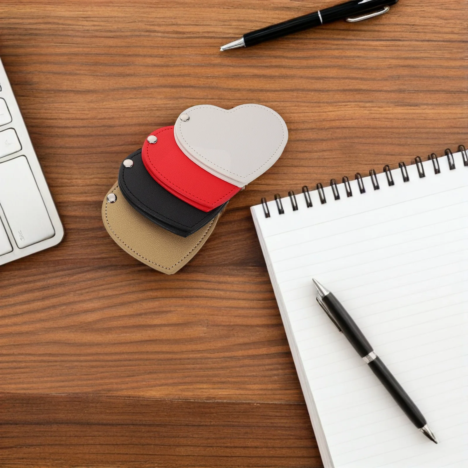 4 قطع مرآة مكياج صغيرة على شكل قلب قابلة للدوران وصغيرة الحجم بحجم مناسب للسفر، مرآة محمولة محمولة باليد من أجل اللمس أثناء التنقل #2