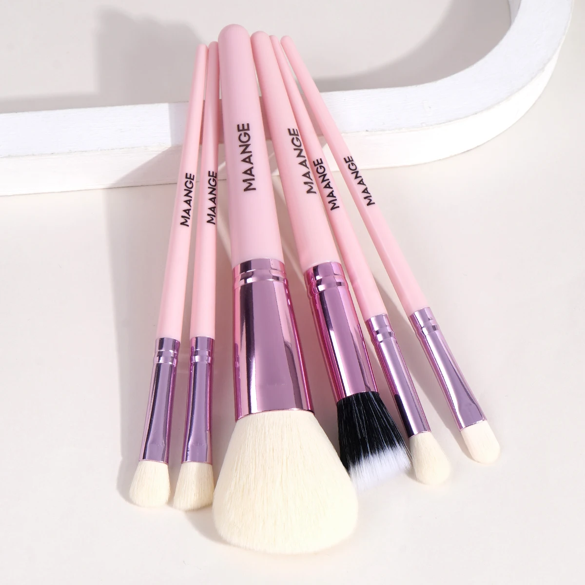 Maange 6 Stuks Make-Up Borstels Set Beginnersvriendelijk Voor Foundation Poeder Oogschaduw Zachte Borstelharen Gezicht Make-Up Tool Voor Reizen Schoonheid