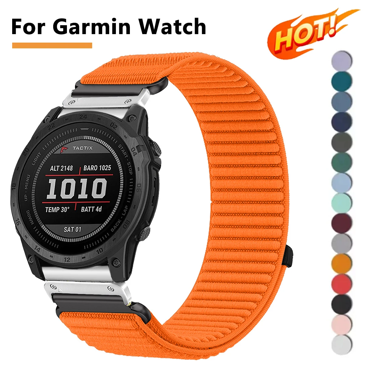 

26mm 26mm Nylon Quick Release Loop Strap for Garmin Fenix 8 7X 7XPro Fenix 6X 6 5X 5Plus Tactix7 Forerunner965 955 Enduro 3 Band