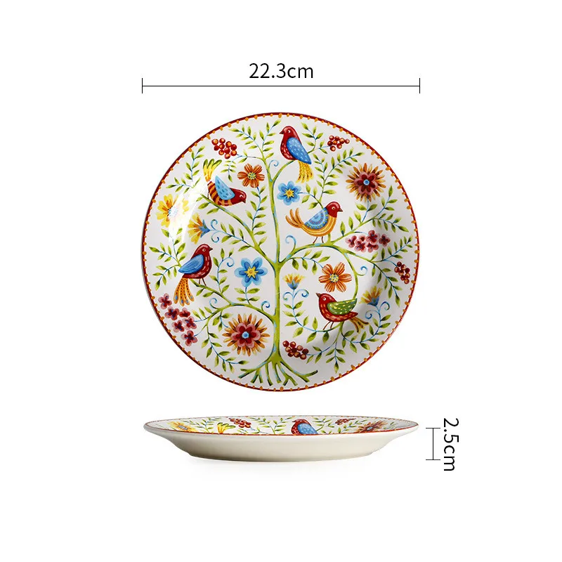 Exquise Keramische Borden Rond Steak Diner Pastabord Onderglazuur Color Serviesgoed Keukenaccessoires Thuissaladeplaat