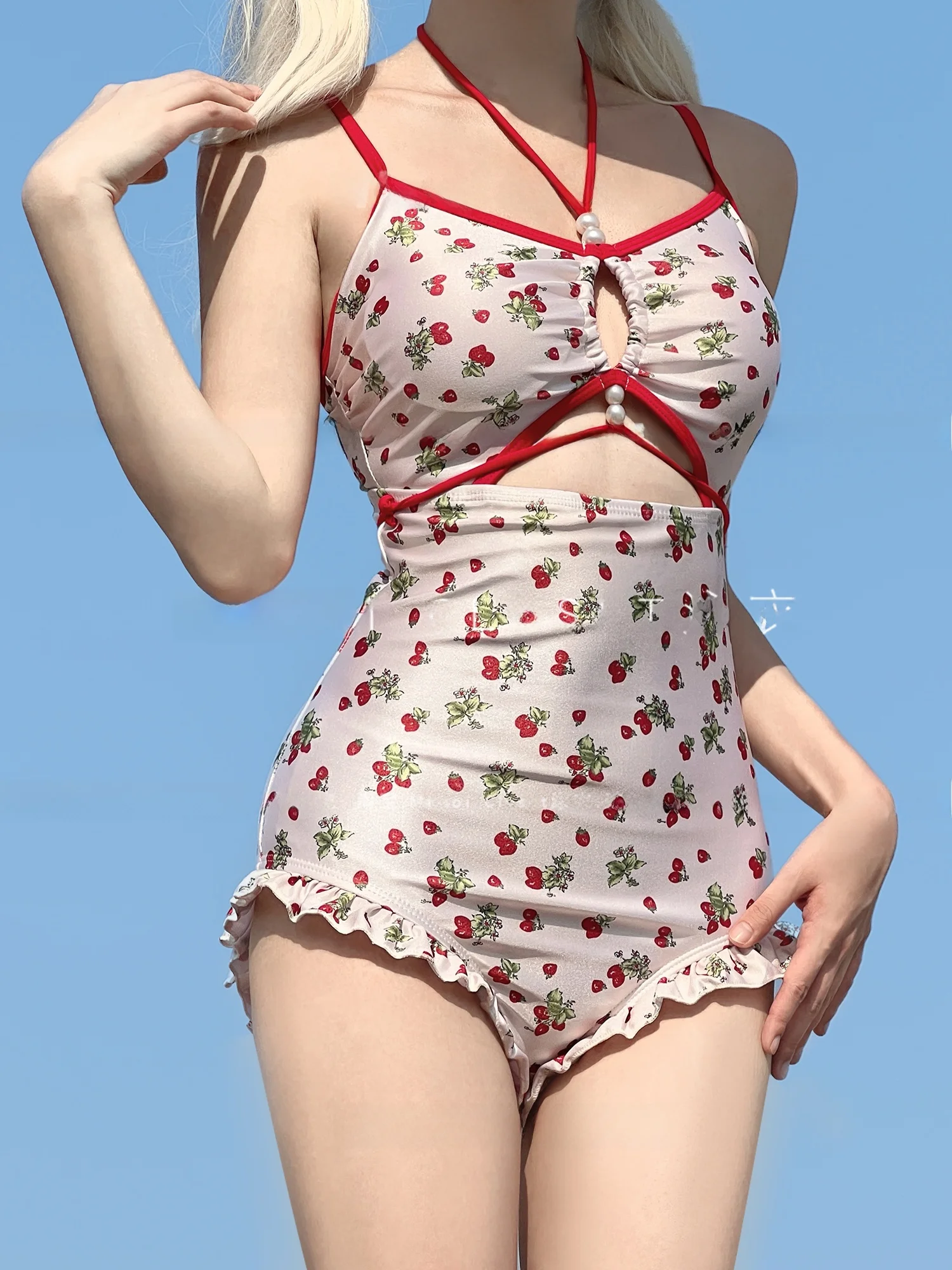 

Новый женский купальник Mimoi Closet Summer Berry Language, комплект из двух предметов, с милым дизайном юбки, в стиле ретро, японский стиль