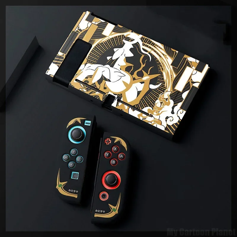 Funda de Pokemon Pikachu Gengar para Nintendo Switch NS OLED, fundas de cristal para consola, accesorios de cubierta protectora de Anime Joycon