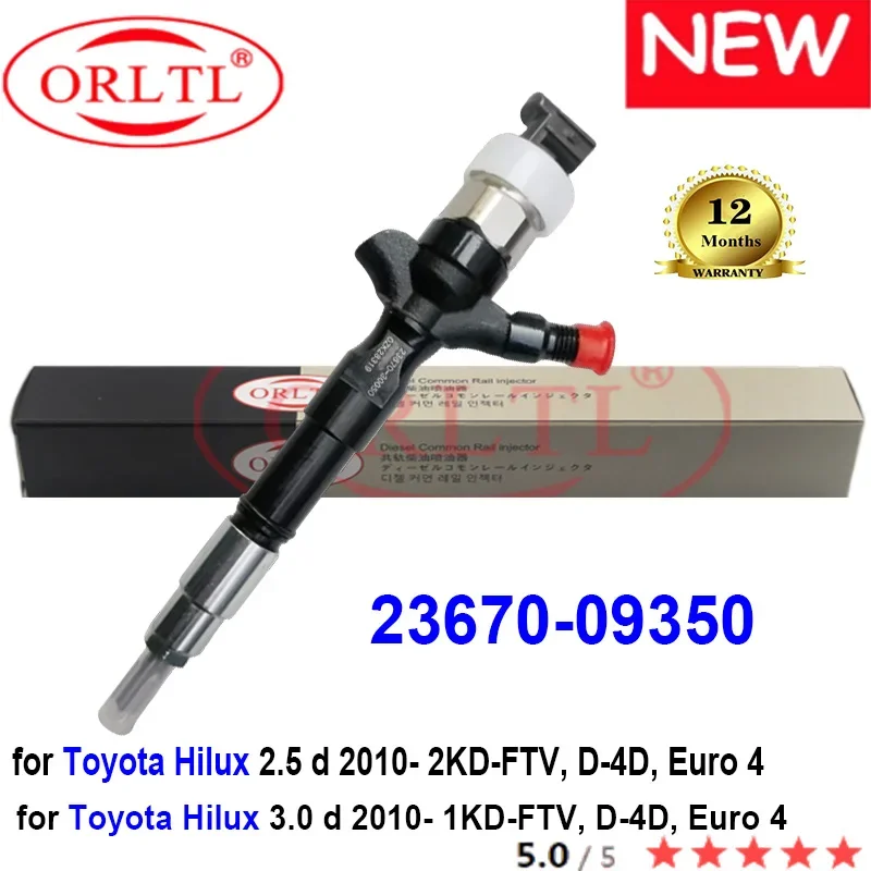 NEW 23670-09350 Common Rail Injector 2367009350 23670 09350 For Toyota Hilux 1KD 2KD 2.5 D 3.0D