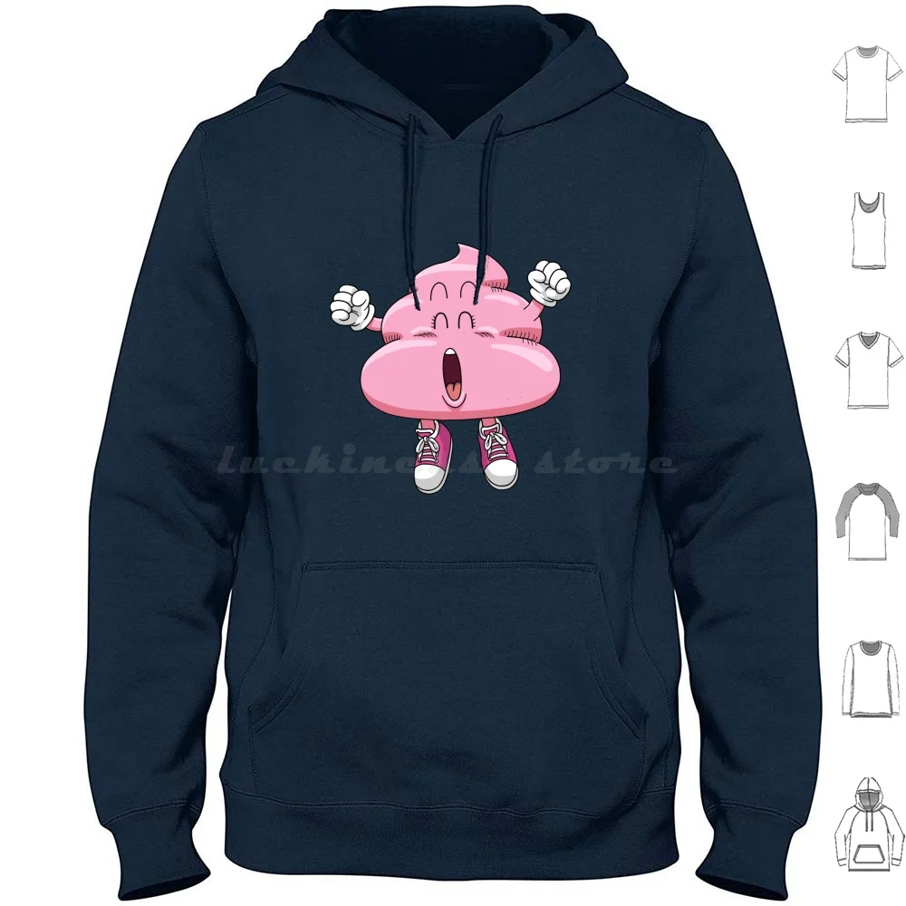 Sudadera con capucha de caca rosa de algodón de manga larga, caca rosa, Color rosa, Humor, Geek Freak, dibujos animados, broma japonesa, Happy Arale Slump Norimaki