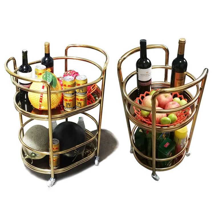 

Hotel KTV Round Wine Truck Restaurant Stainless Steel Trolley Tea Truck