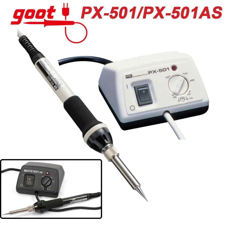 GOOT Mini Soldering Station 250℃-450℃ Anti-static Rapid Heating Up for SMD Rework PX-501 PX-501AS