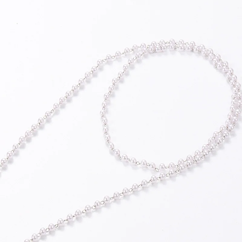 1meter 3-8mm Imitation Pearl Beaded Chain DIY Copper Necklace Chains Accessories for Jewelry Making Components Handmade