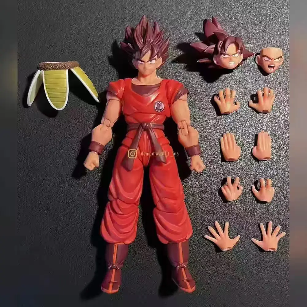 Demoniacal Fit Model Dragon Ball Z Son Goku Action Figure Kaio Ken Scarlet Martial Artist Goku Anime Figures Decoratio Gift Toys