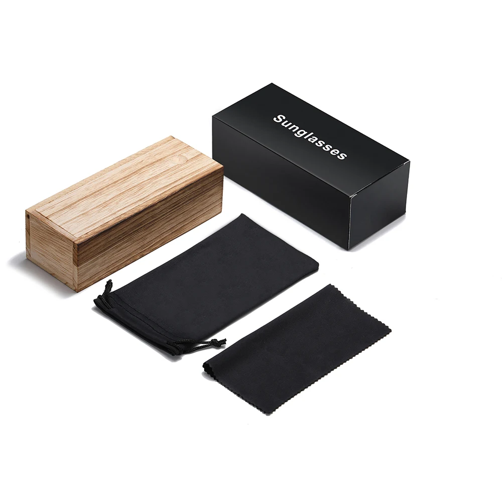 GM Vintage Bamboo Wooden Sunglasses Handmade Polarized Mirror Fashion Eyewear sport glasses in Wood Box