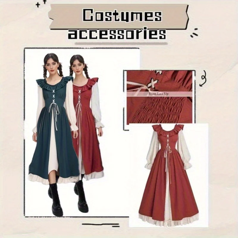 

Halloween Cosplay Costumes Medieval Renaissance Women's Clothing Renaissance Fairy Dresses Long Sleeved Clothing Accessories