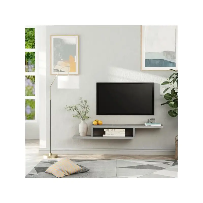 حامل تلفزيون مثبت على الحائط - دعامة قابلة للتعديل لأجهزة التلفاز ذات الشاشات المسطحة، تصميم موفر للمساحة، سهل التركيب، متوافق مع معظم أجهزة التلفاز