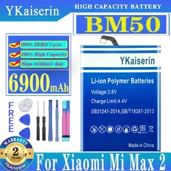 YKaiserin For Xiao Mi BM50 BM 50 6900mAh Battery for Xiaomi Max 2 Max2 MiMax2 High Quality Phone Replacement Batteries + Tools