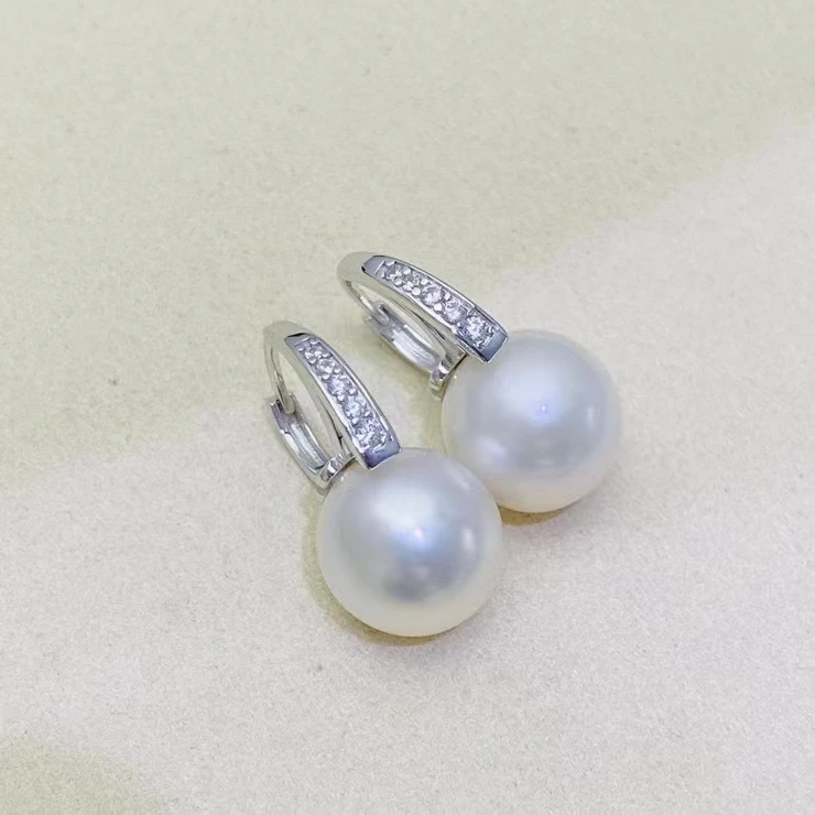 Hot Wholesale 925 Sterling Silver Earrings Mount Findings Settings Base Mounting Parts Accessory for 11-12mm Pearls