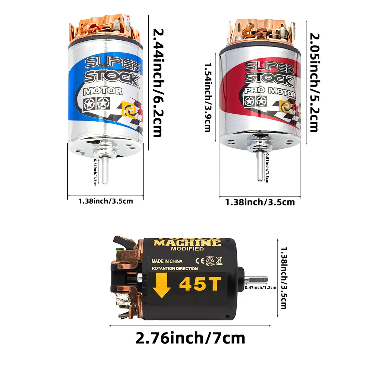 RCZIPROY 550/540 Bürstenmotor Wasserdichter Motor für 1/10 RC Spurwelle SCX10 90046 TRX4 TRX6 Redcat Gen8 Tamiya HSP RC Boot