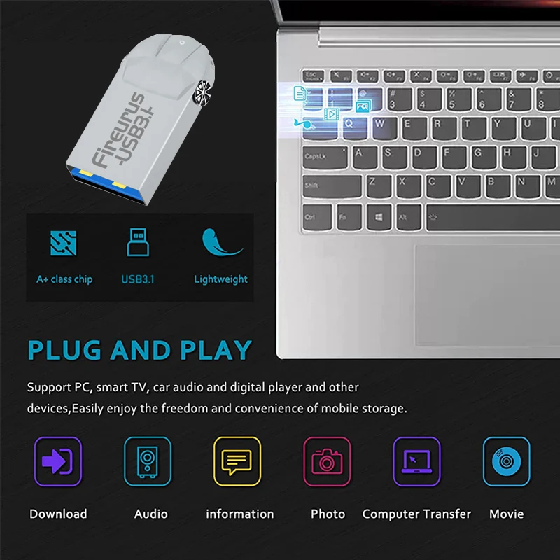 Metal USB 3.1 Memoria USB Pen Drive 256GB Pendrive USB Flash Drive 128GB High Speed Cle USB Flash Memory Key USB Drive