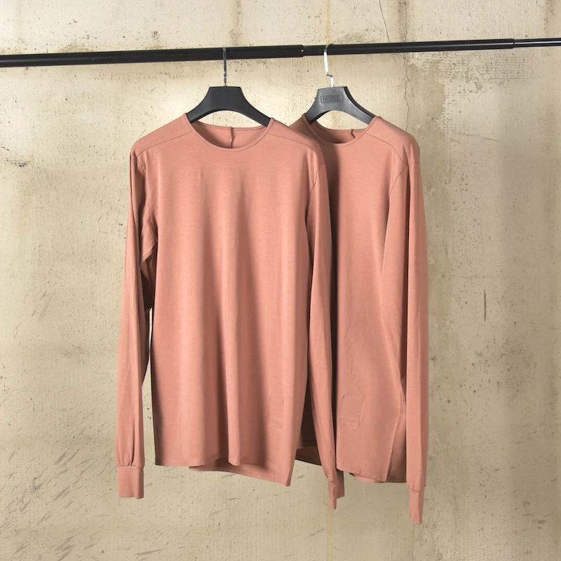High Street Tees T Shirts Tops RO2025 New Men's Long Sleeved T-shirt Round Neck Base Shirt Slim Fit
