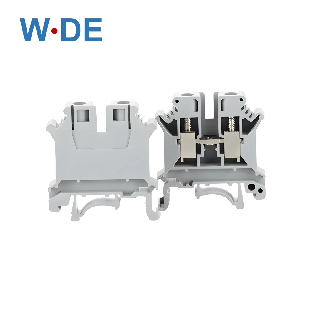 10Pcs UK-6N Din Rail Terminal Block Universal Class Connector Screw Connection Terminal Strip Block UK6N Wire Conductor