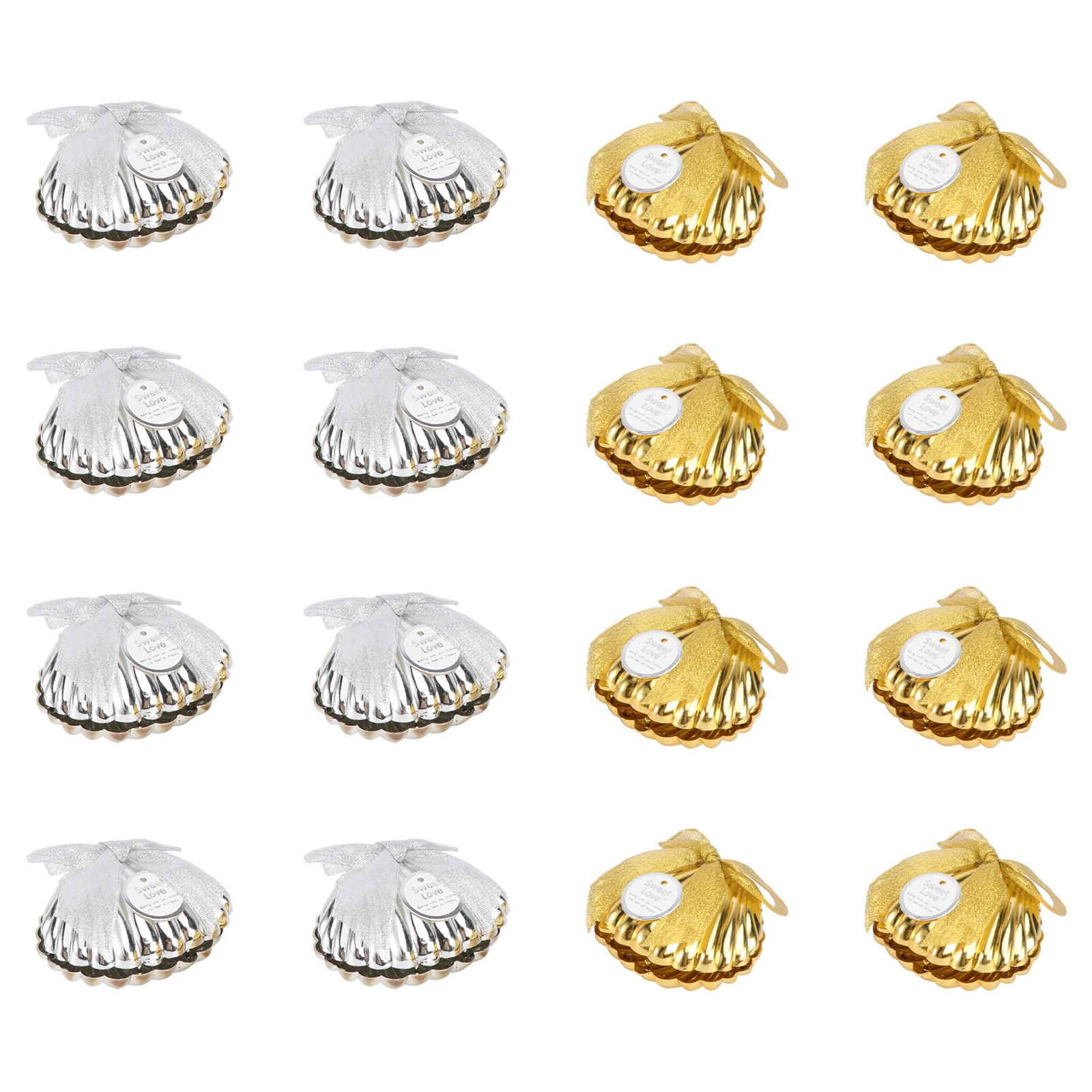 

20PCS Creative Wedding Candy Box Delicate Shell Shaped Candy Case Plastic Candy Wrapping Box Compact Shell Shaped Sugar Box