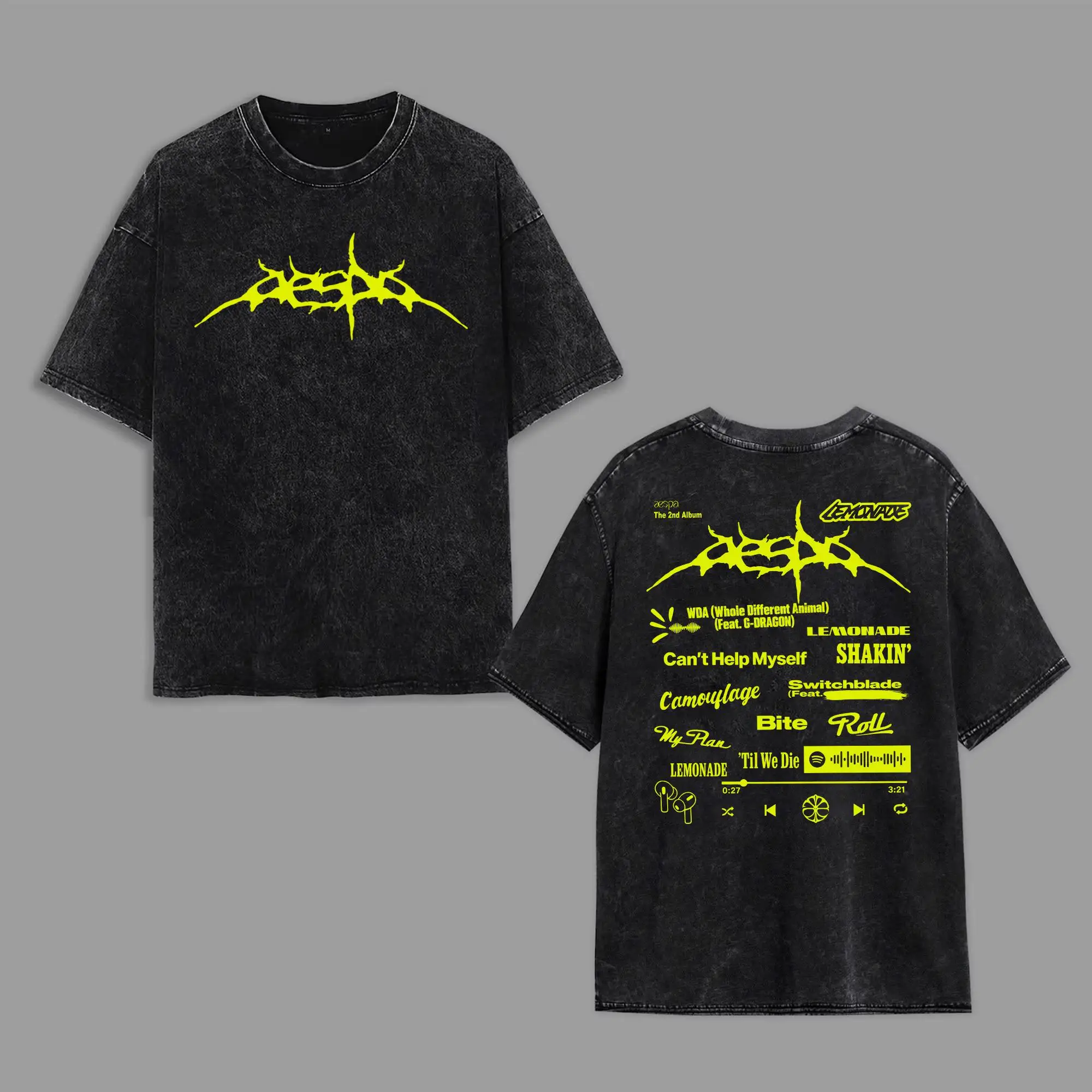 Aespa Lemonade Tracklist Mineral Wash Tee I'll Make It Shirt Aespa WDA Whole Different Animal Shirt AESPA Synk Live Tour 2026
