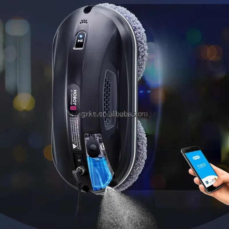 

China Hobot 388 Best Double Sided Automatic Cordless Smart Glass Wall Cleaner Robot Vacuum Electric Window Cleaners
