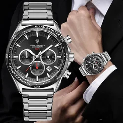 LIGE Men Quartz Watch Luxury Sports Waterproof Chronograph Luminous Date Man Wristwatch Business Stainless Men's Watches Clock