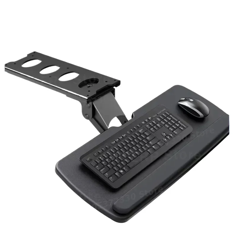 Under Desk Keyboard Tray Clip On Sliding Drawer for Computer Office Ergonomic Mouse Pad Holder Space Saving Adjustable Mount
