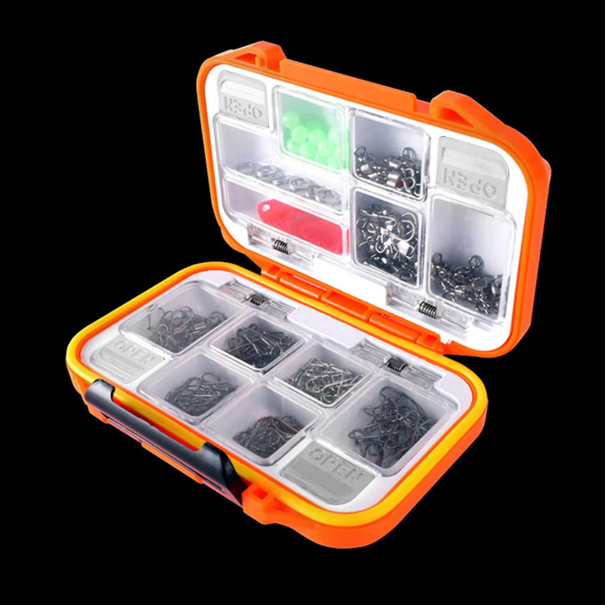 

S (Orange) Lure Waterproof Accessory Case High-Grade Impact Resistant ABS with Silicone Seal for Fishing Hook Storage