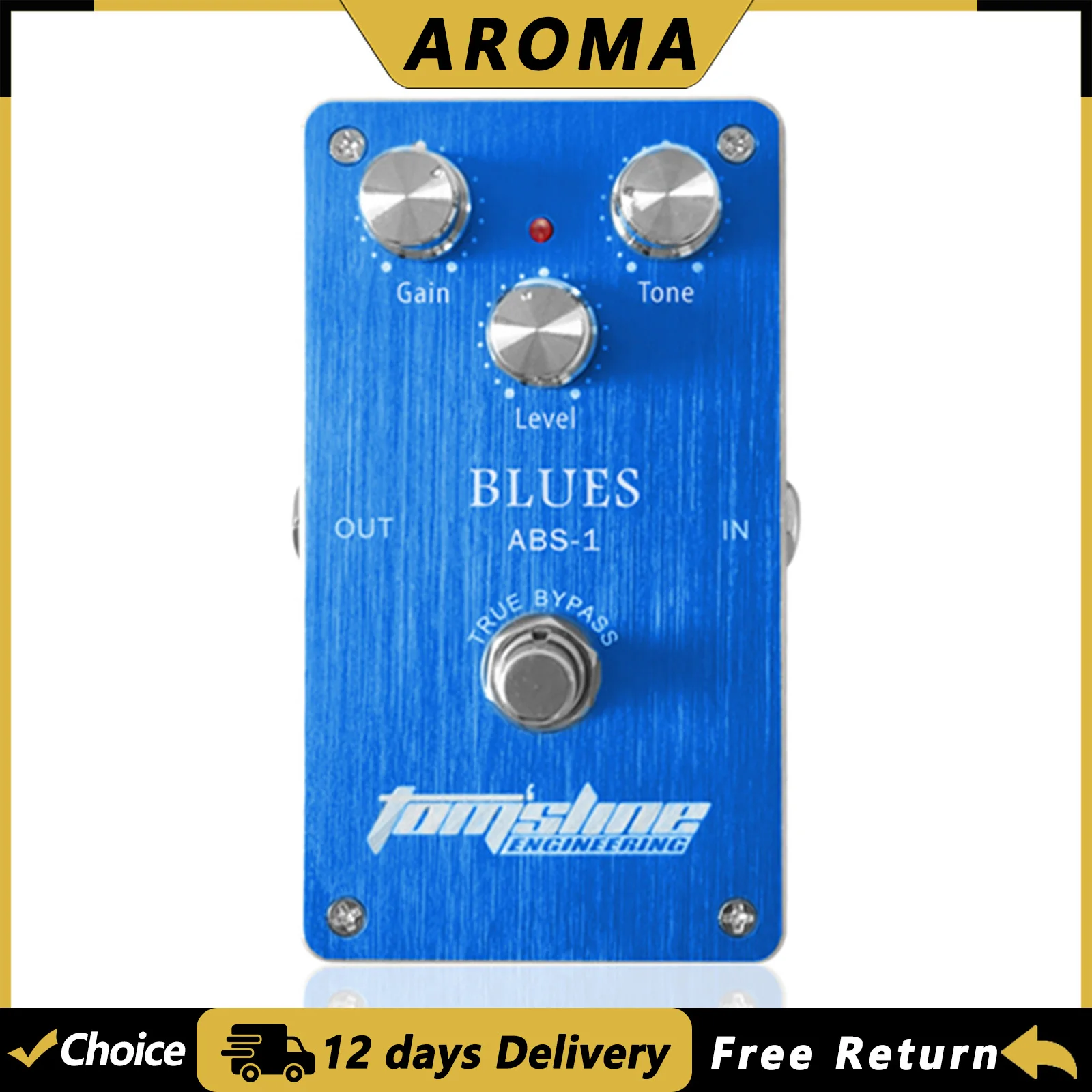 

AROMA ABS-1 Blues Distortion Electric Guitar Effect Pedal True Bypass Aluminum Alloy Housing Electric Guitar Parts Accessories