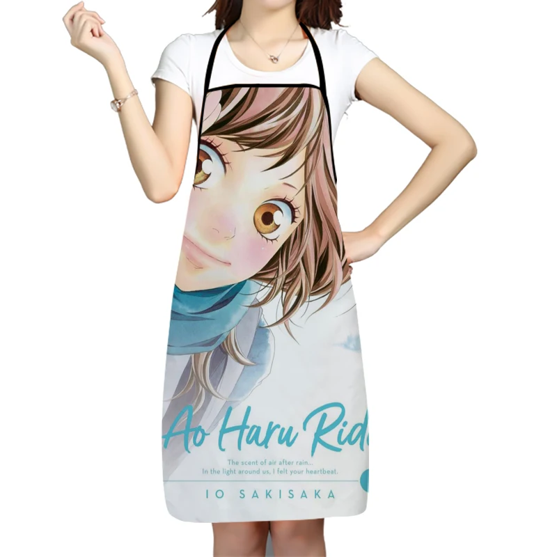 Ao Haru Ride Printed Kitchen Cooking Baking Aprons Home Cleaning 68*95cm Oxford Fabric For Women Man Home Delantal Cocina 0506