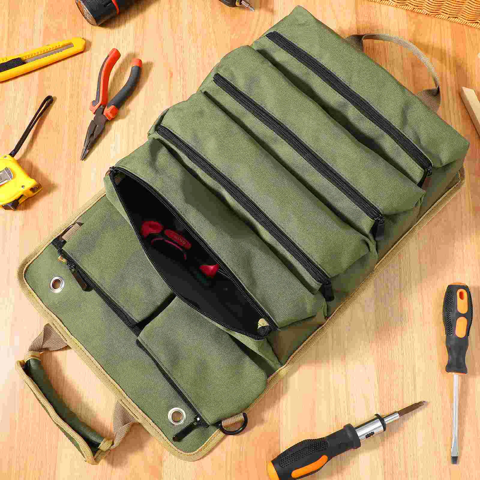 Hand Hardware Kit Tool Bags Organizer Utility Dark Green Oxford Cloth Wrench Pouch