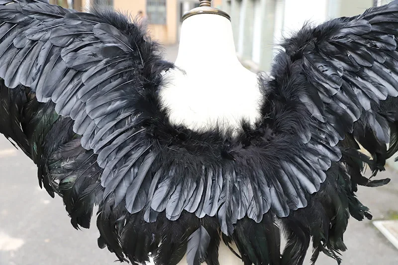 Dark Night Angel Feather Angel Black Large Wings Photo Photography Performance Props Halloween Carnival Fancy Party