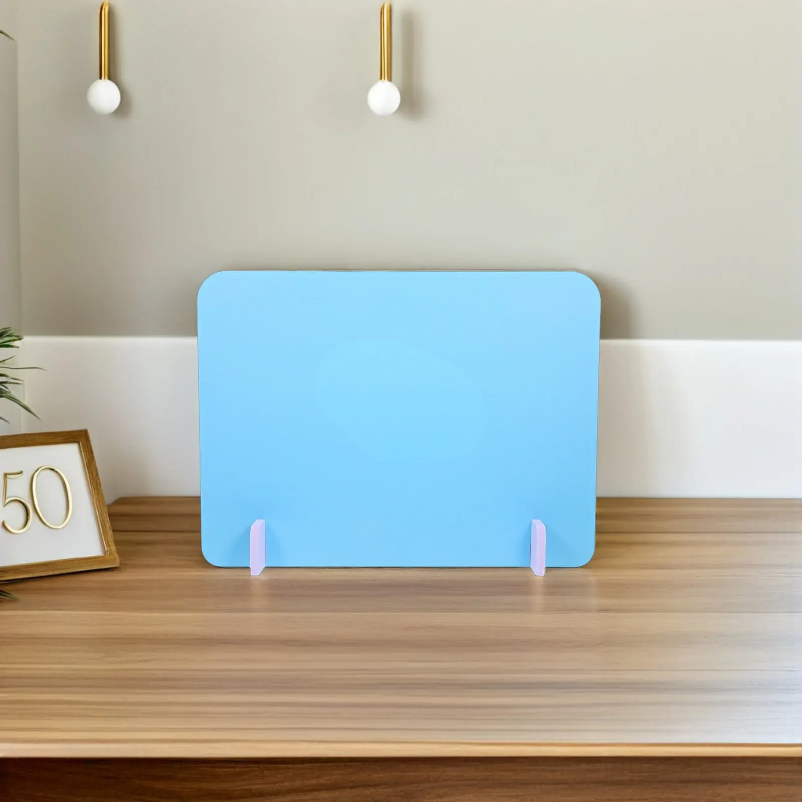 2Sets Blue Desk Divider Acoustic Desktop Partition Panel for Office Student Testing Study Dining Privacy Desktop Private Panel