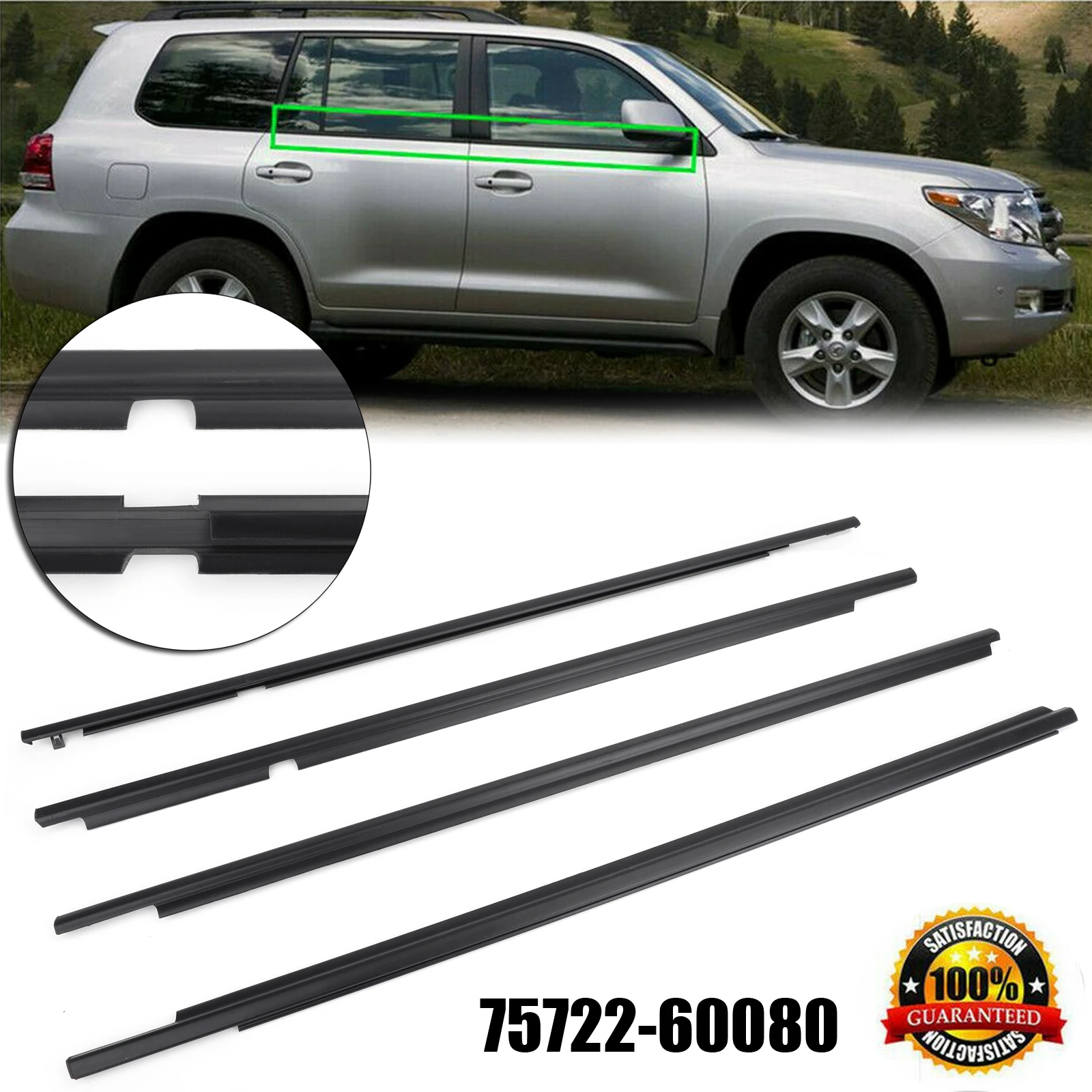 

4 шт., лента для окна 75722-60080 от Artudatech, для LEXUS GX470 2003-2009, автомобильные аксессуары