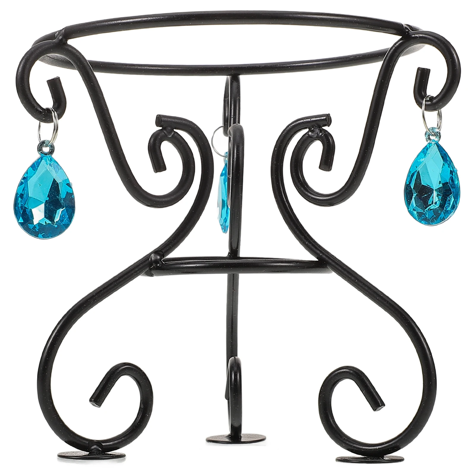 

Garden Gazing Ball Stand Metal Base Display Black Wrought Iron Multi Function Sphere Holder Stylish Lightweight Portable