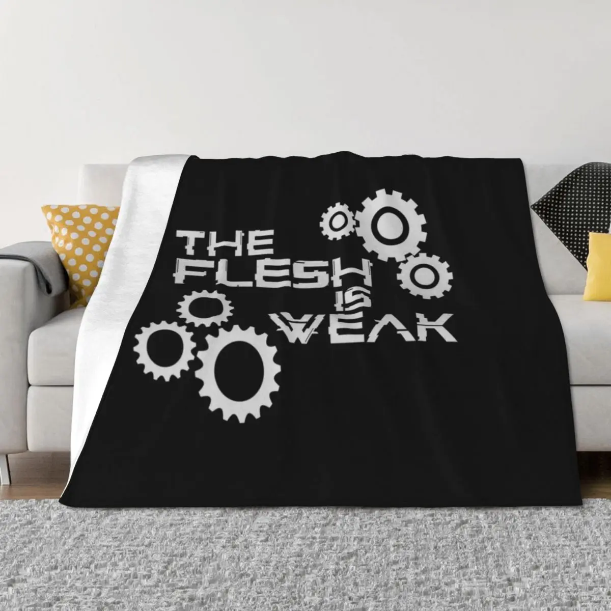 

The Flesh Is Weak Admech Print Throw Blanket Decorative Sofa christmas decoration funny gift Blankets