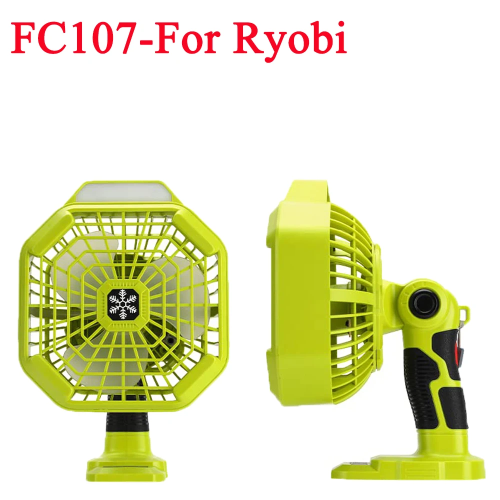 

Cordless Portable Battery Fan Home & Outdoor Camping Fan with 3 Energy Saving Speeds & Dimmable LED Lights for RYOBI 18V Battery