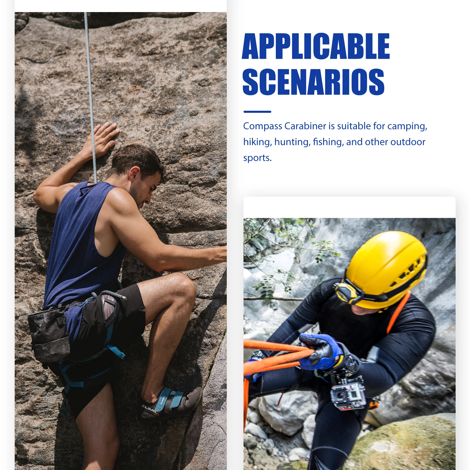 

12 Pcs Compass Carabiner Climbing Portable Survival Snap Hook Hiking Keychain Plastic Premium Convenient