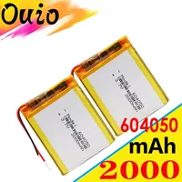 2pcs Rechargeable 604050 Lithium Ion Polymer Battery 3.7V 2000mAh Lipo Li-ion Battery With Pcb Charge Protection Long Lifespan