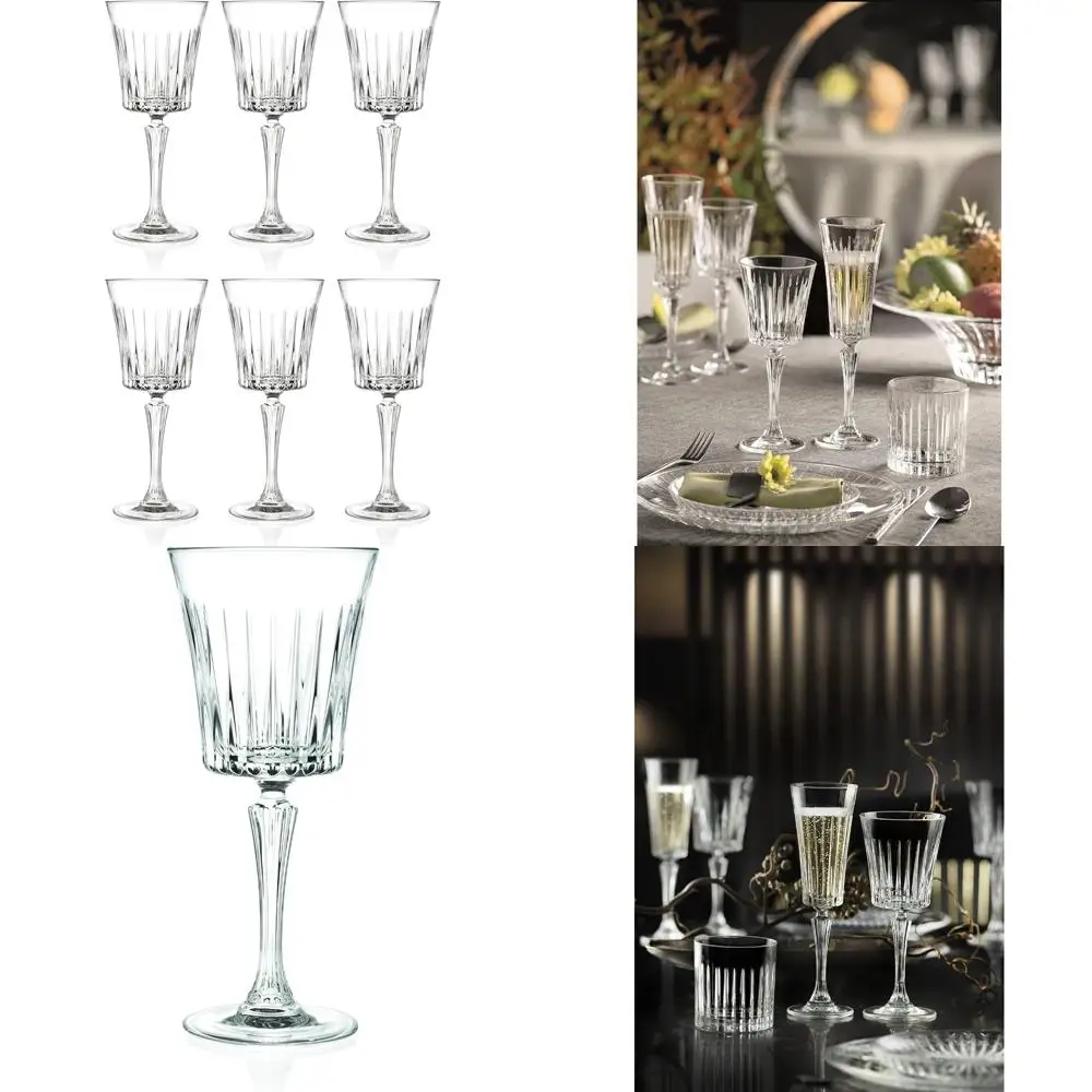 

Набор из 6 бокалов для вина, похожий кристалл — элегантные бокалы для красного, белого вина и воды — емкость 7 унций — идеально подходит для всех