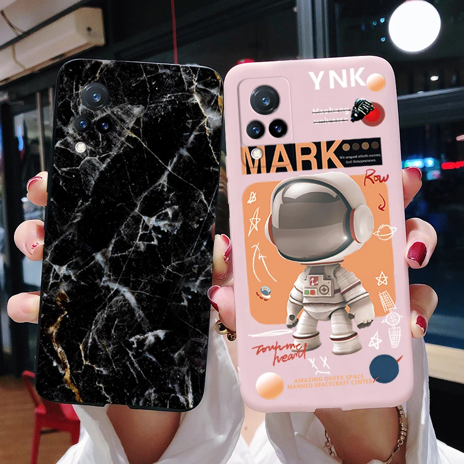 For Vivo V21 Case Vivo V21e Soft Silicone Cute Astronaut Back Cover Phone Case For Vivo V21 V 21 E V21E Fundas VivoV21 Bags Capa