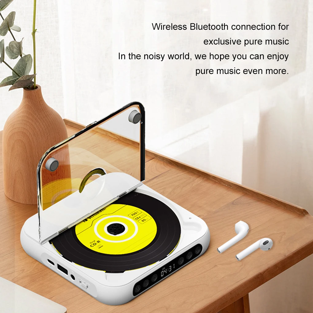 Cute CD Player Lightweight And Portable On Go Music Listening Can Connect USB/CD To Play Music MP3 black